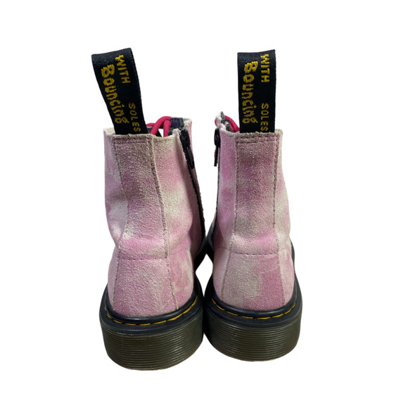 Dr Martens Pascal 1460 Youth Girl Size 2 Pink Tie Dye Suede - Picture 6 of 8